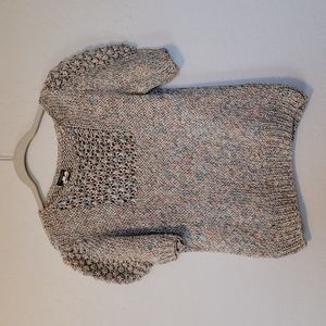 Cesarani Sweater Pullover Multi Color Knitted Puff Sleeve Vintage Size M